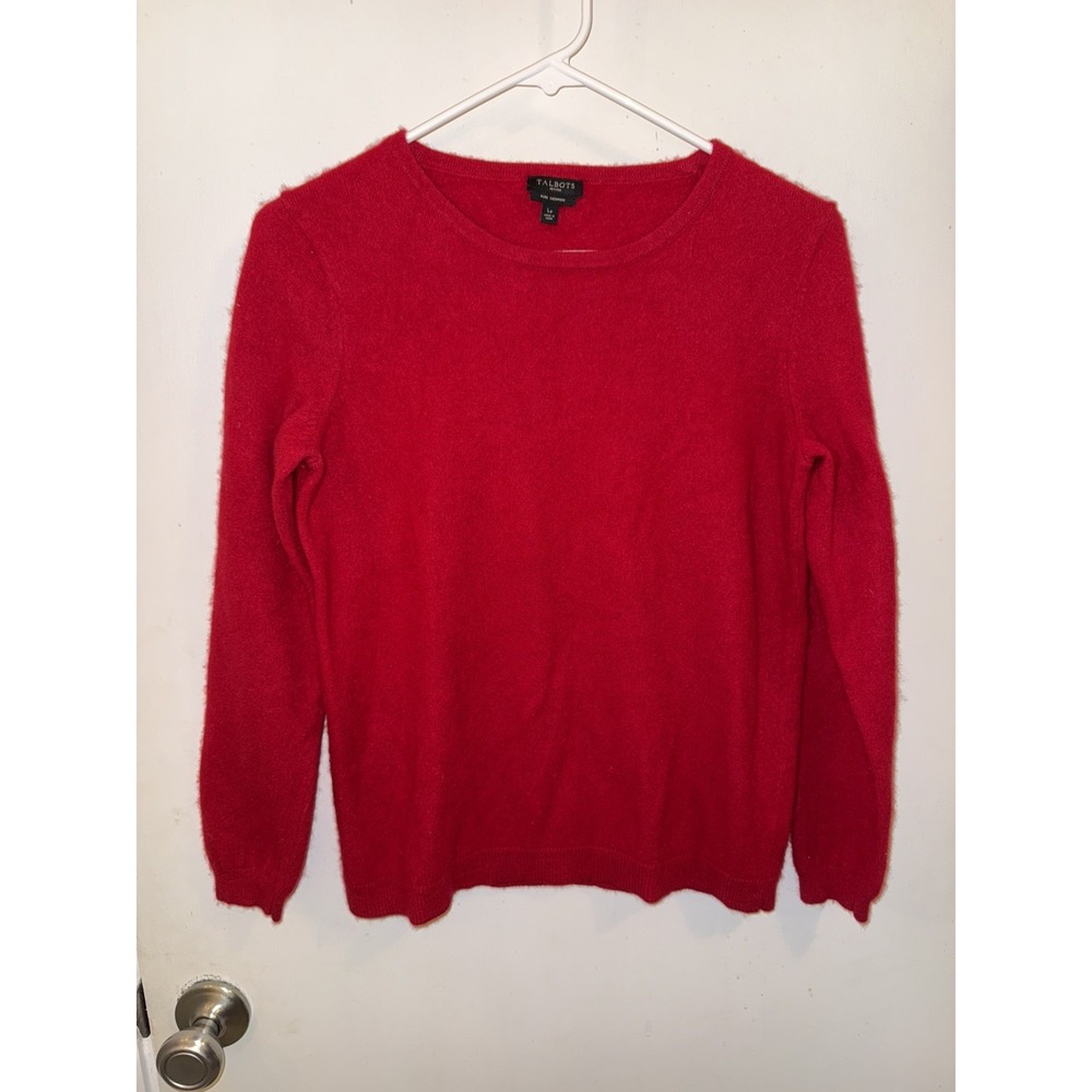 Talbots Cashmere Womens Petites Large Red Sweater